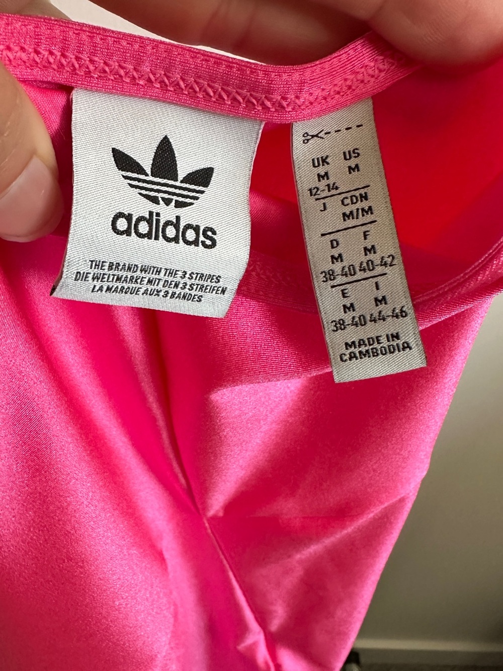 Adidas Originals Trefoil Pink and Mint Romper Bike Short Logo Unitard Sz M EUC - Picture 7 of 10